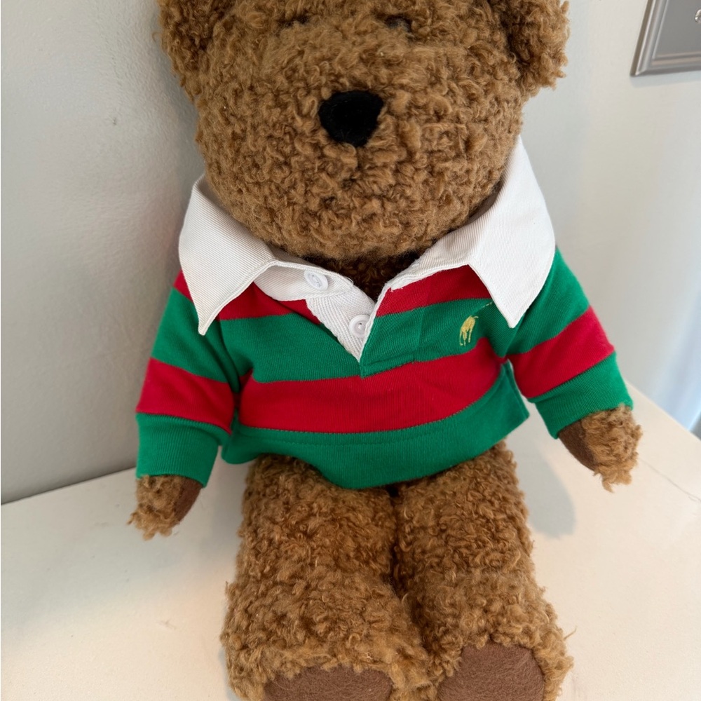 Ralph Lauren Red & Green Striped Rugby Polo for Teddy